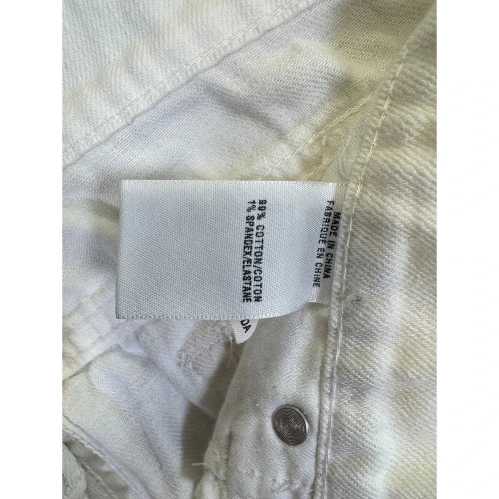 Lucky Brand Shorts Women 8/29 White Zoe Bermuda Long Raw Hem Summer Cotton Blend
